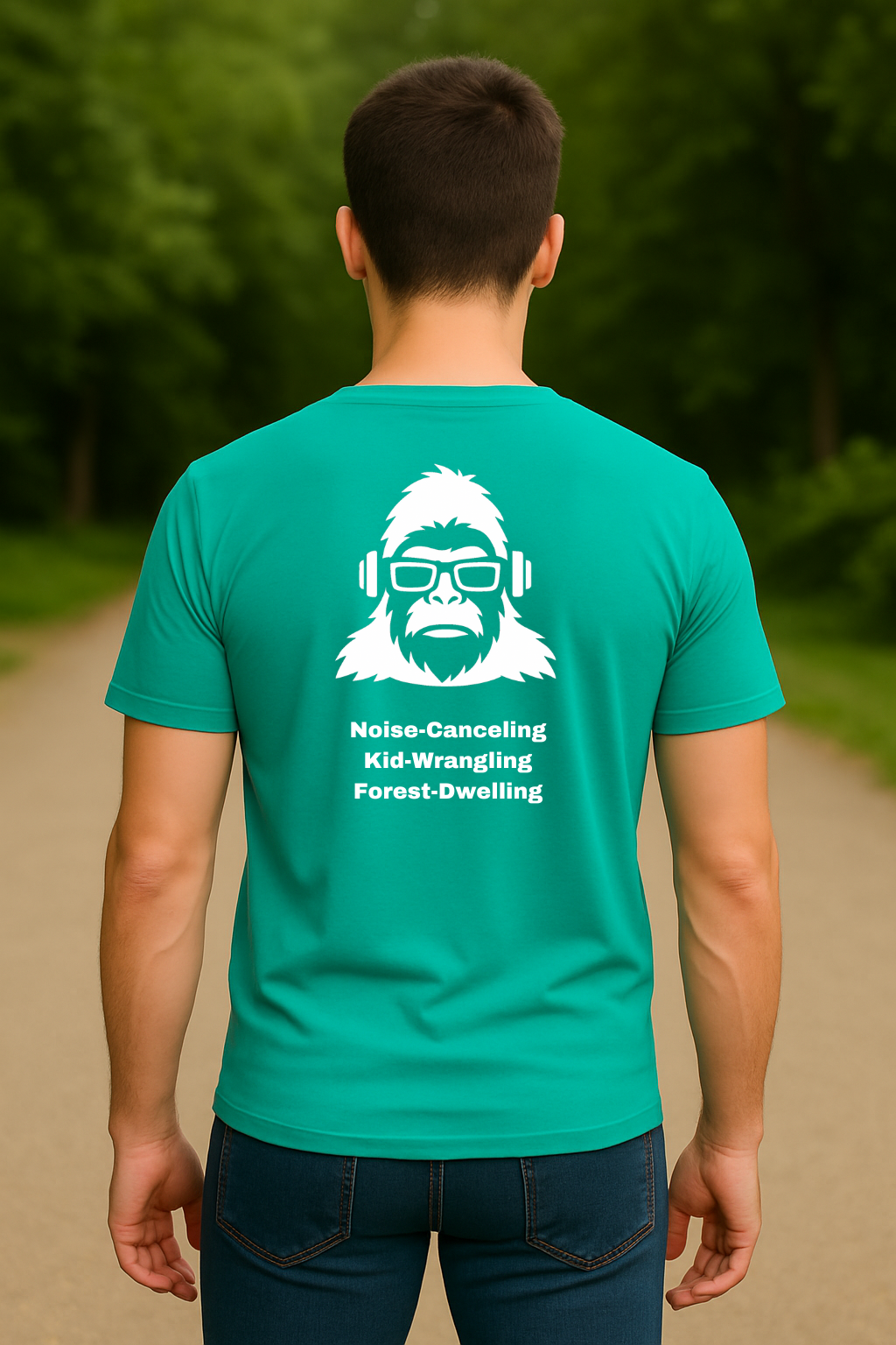 Kid-Wrangling Forest Tee – Noise-Canceling Parent Gear by SquatchFam™