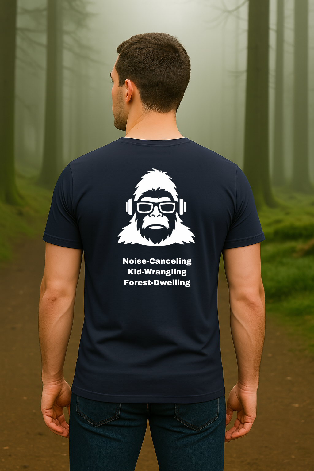 Kid-Wrangling Forest Tee – Noise-Canceling Parent Gear by SquatchFam™