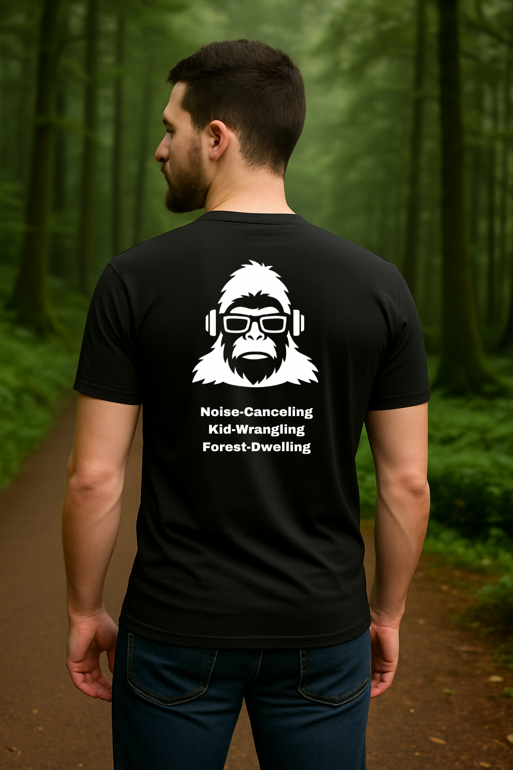Kid-Wrangling Forest Tee – Noise-Canceling Parent Gear by SquatchFam™