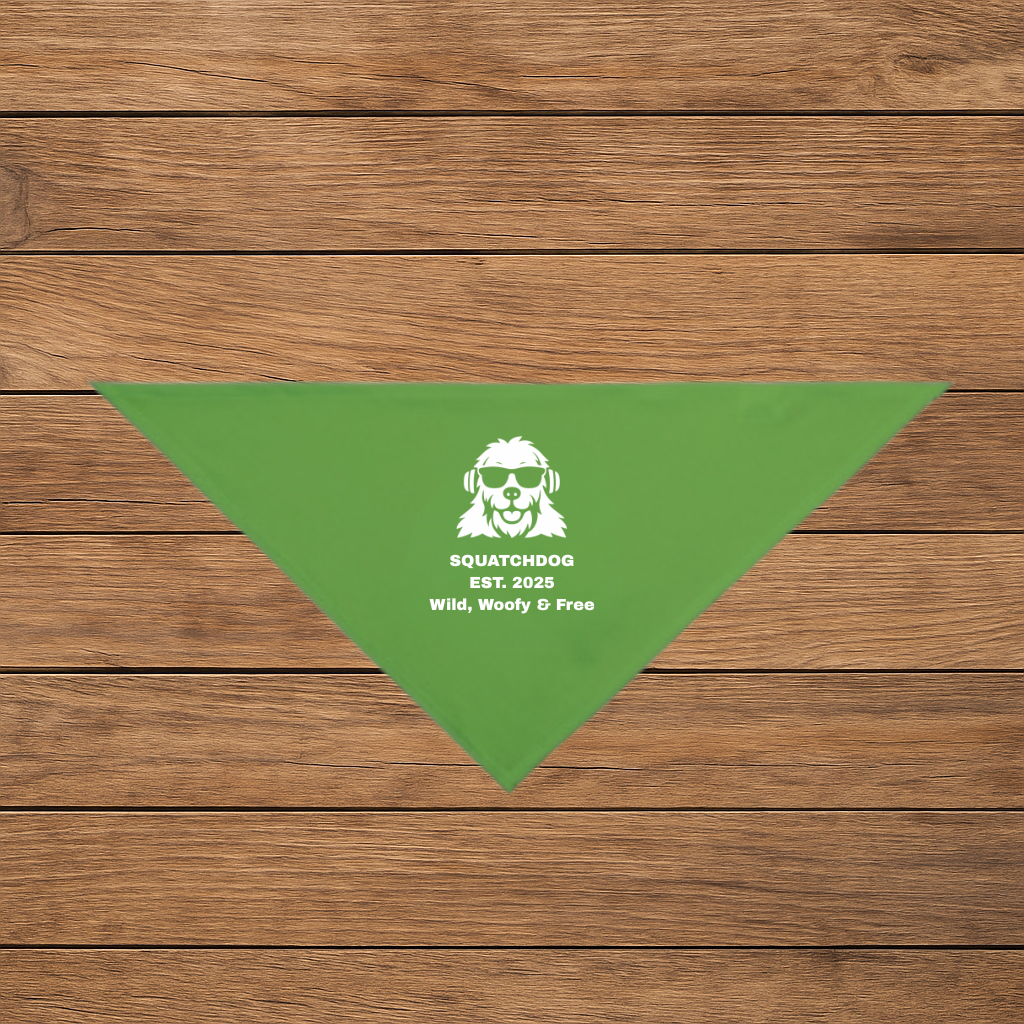Wild, Woofy & Free Bandana – SquatchDog™ Forest Green