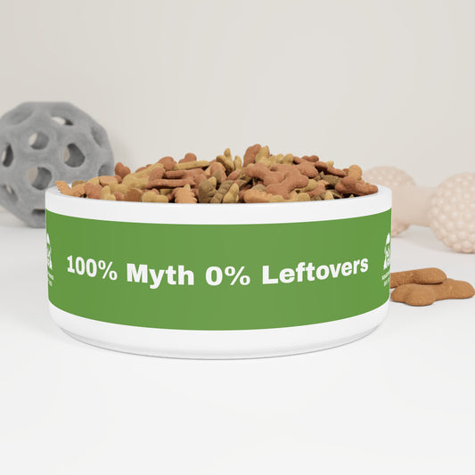 100% Myth, 0% Leftovers Dog Bowl – SquatchDog™ Forest Green