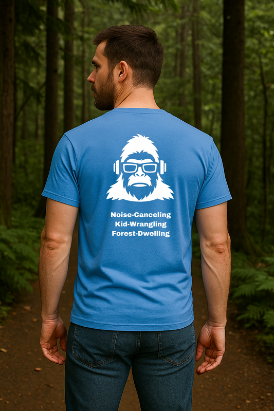 Kid-Wrangling Forest Tee – Noise-Canceling Parent Gear by SquatchFam™