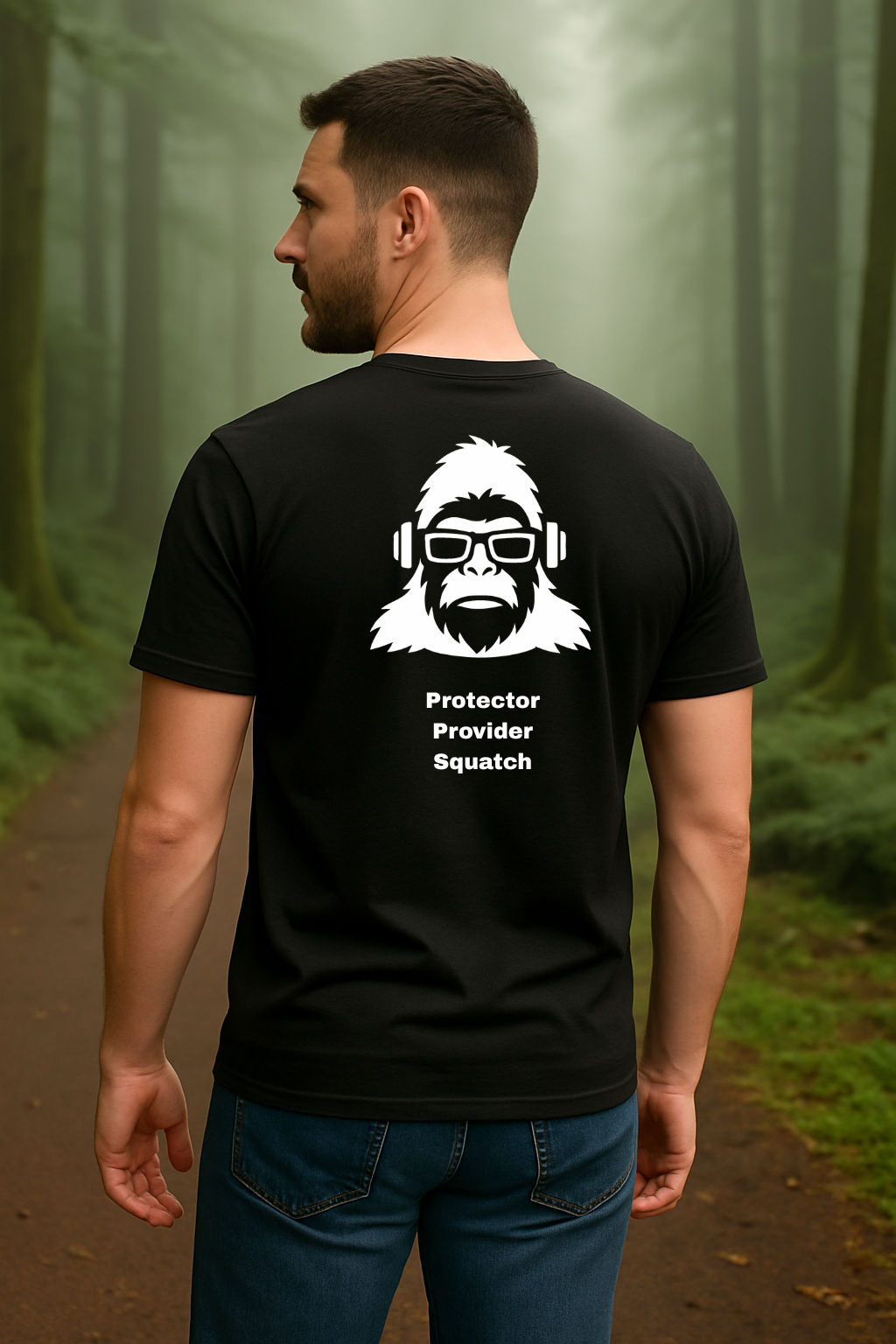 Protector Provider Squatch T-Shirt – Guardian Cryptid Gear from the Blue Ridge