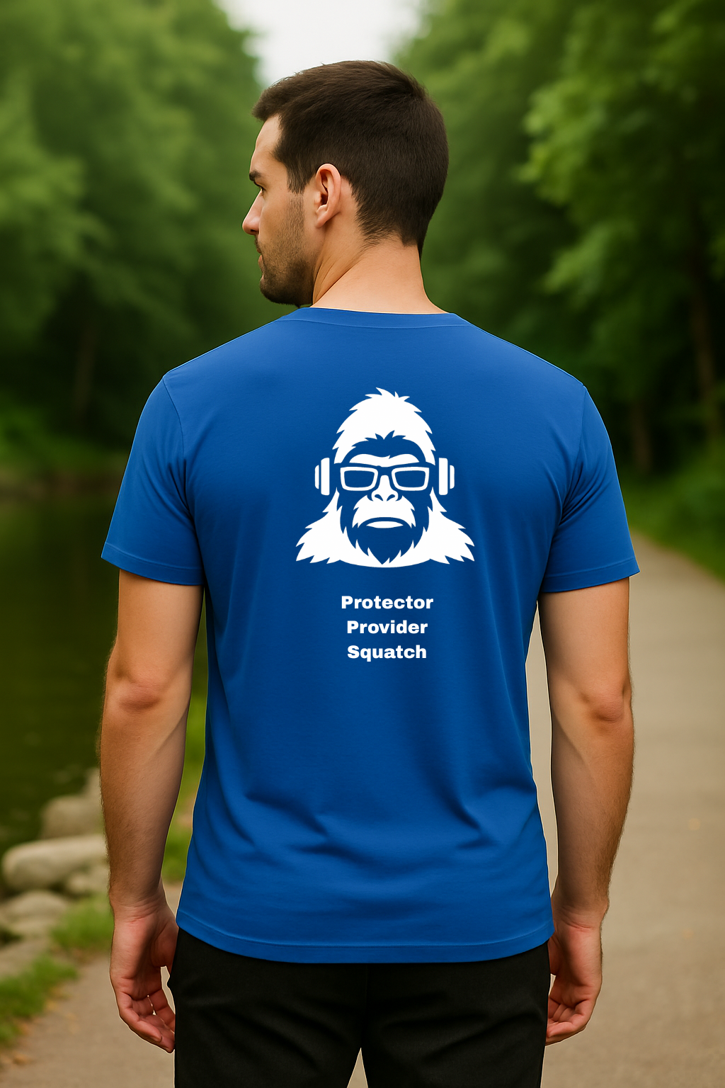 Protector Provider Squatch T-Shirt – Guardian Cryptid Gear from the Blue Ridge