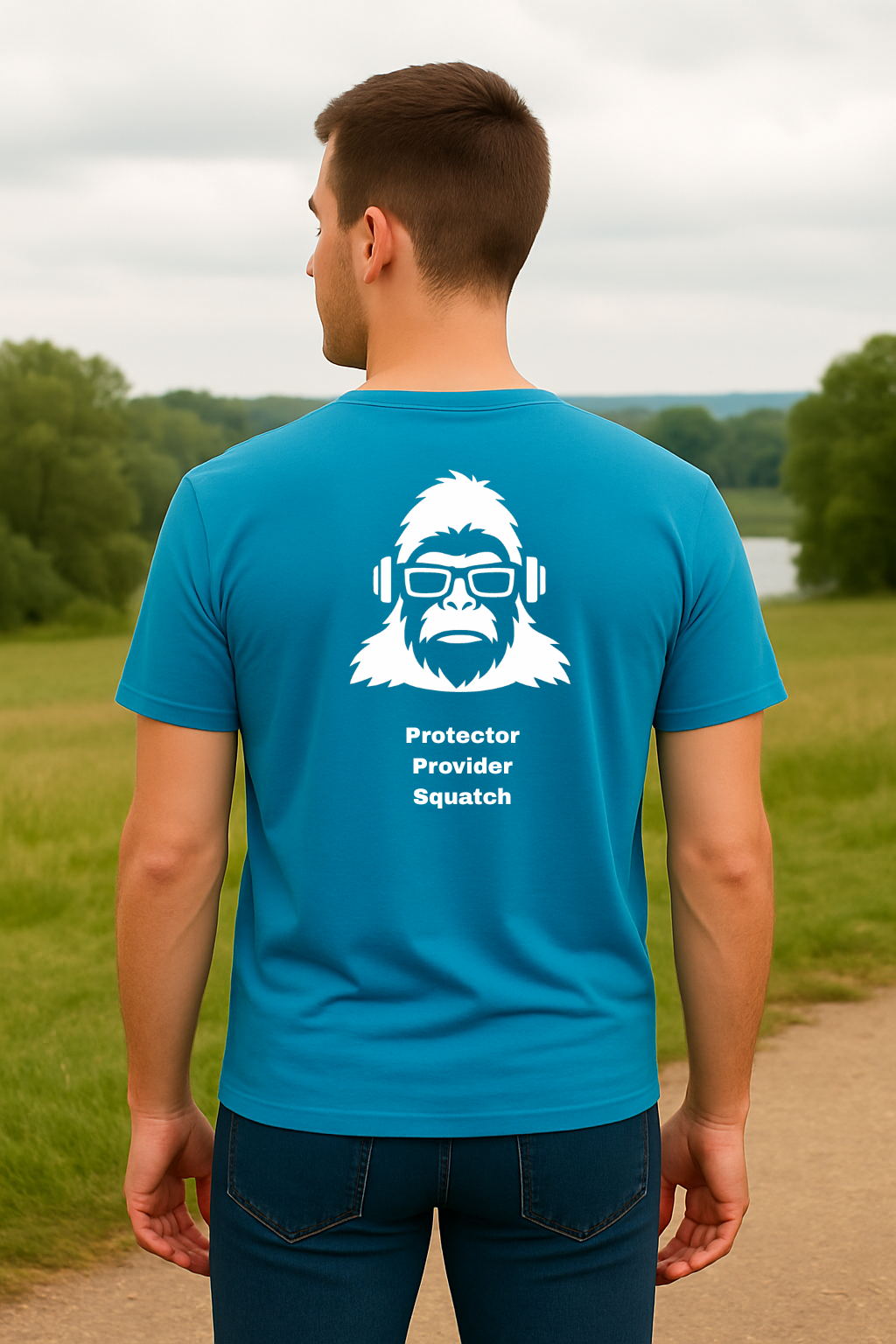 Protector Provider Squatch T-Shirt – Guardian Cryptid Gear from the Blue Ridge