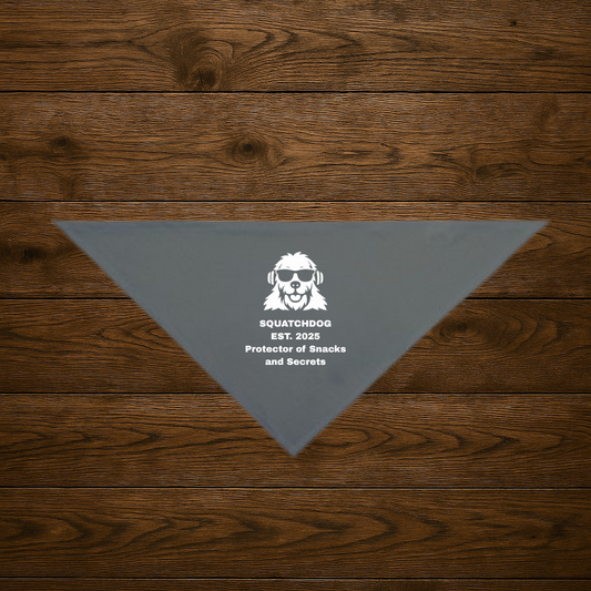 Protector of Snacks and Secrets Bandana – SquatchDog™ Charcoal Grey