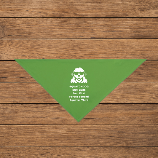 Fam First Forest Second Squirrel Third Bandana – SquatchDog™ Forest Green