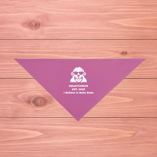 I Believe in Belly Rubs Bandana – SquatchDog™ Light Pink