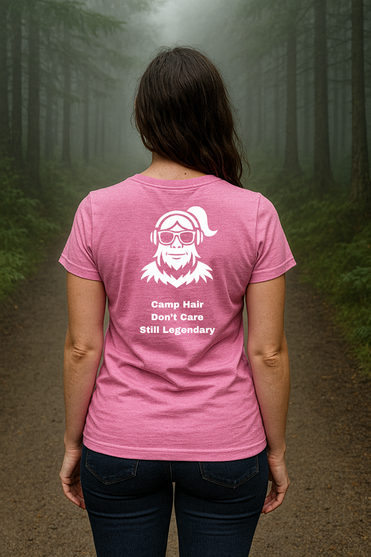 SquatchWoman – Camp Hair Don’t Care Still Legendary | SquatchFam™ Official Gear